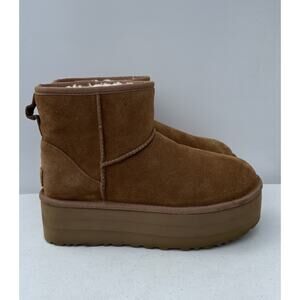 UGG Women's Classic Mini Platform Chestnut Boots 1134991 Size 9